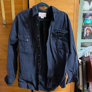 VIntage Filson Moleskin Seattle Navy Blue Long Sleeve Shirt L